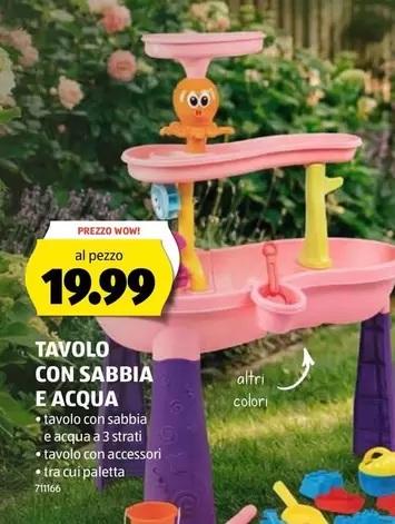 TAVOLO CON SABBIA E ACQUA