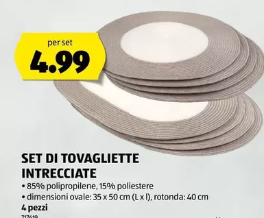 SET DI TOVAGLIETTE INTRECCIATE