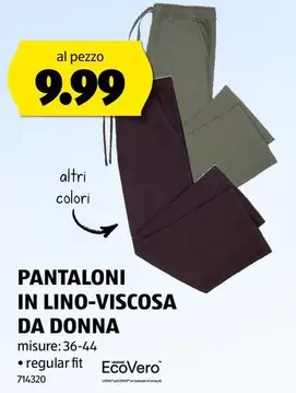 PANTALONI IN LINO-VISCOSA DA DONNA