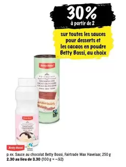 Sauces pour desserts et cacaos en poudre