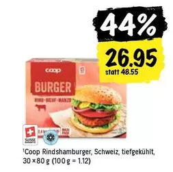 Coop Rindshamburger, Schweiz, tiefgekühlt