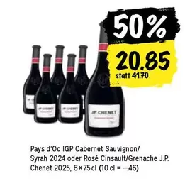 Pays d'Oc IGP Cabernet Sauvignon/Syrah 2024 oder Rosé Cinsault/Grenache 2025