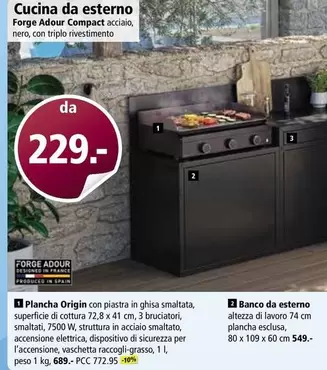 Nero - Cucina da esterno Forge Adour Compact