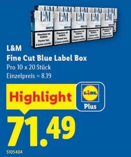 Fine Cut Blue Label Box
