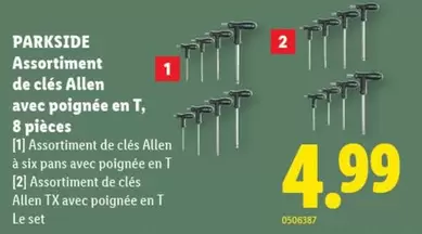 Assortiment de clés Allen avec poignée en T, 8 pièces