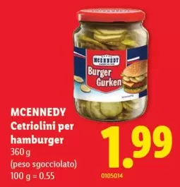Cetriolini per hamburger