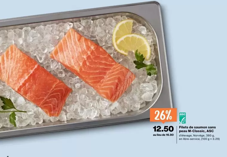 Filets de saumon sans peau