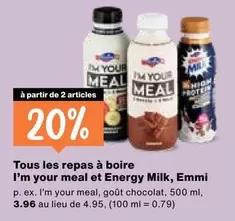 Tous les repas à boire I'm your meal et Energy Milk