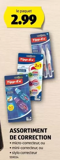 ASSORTIMENT DE CORRECTION - micro-correcteur, ou mini-correcteur, ou stylo correcteur 559034