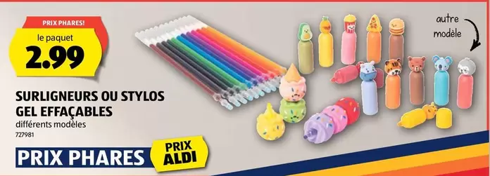 SURLIGNEURS OU STYLOS GEL EFFACABLES