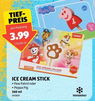 ICE CREAM STICK - Paw Patrol oder Peppa Pig 360 ml 490839