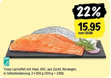 Coop Lachsfilet mit Haut