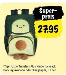 Little Travelers Plus Kinderrucksack Dancing Avocado oder Fliegenpilz, 8 Liter