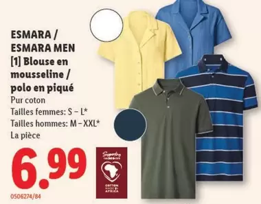 Blouse en mousseline / polo en piqué
