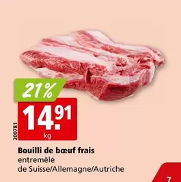 Bouilli de boeuf frais