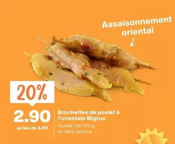 Brochettes de poulet