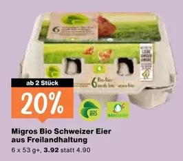 Migros BIO Schweizer Eier aus Freilandschaltung