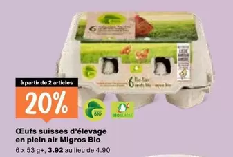 Œufs suisses d'élevage en plein air