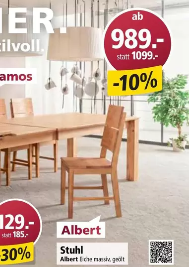 Stuhl Albert Eiche massiv, geölt