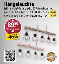 Hängeleuchte Mina Holz/Metall