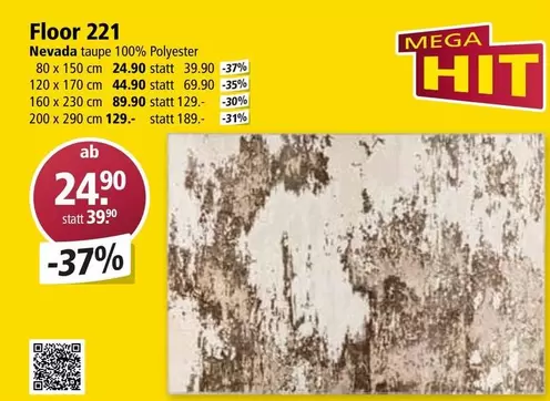 Floor 221 Nevada taupe 100% Polyester