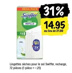 Swiffer - Lingettes sèches pour le sol