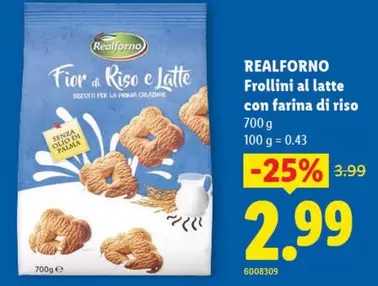 Frollini al latte con farina di riso