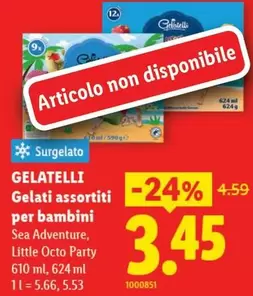 GELATELLI Gelati assortiti per bambini Sea Adventure, Little Octo Party