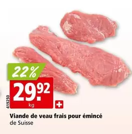 Viande de veau frais pour émincé