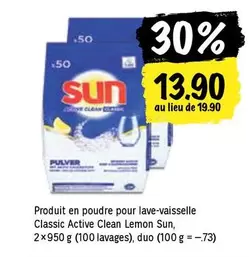 Produit en poudre pour lave-vaisselle Classic Active Clean Lemon