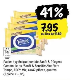 Papier hygiénique humide Sanft & Pflegend Camomille ou Sanft & Sensitiv Aloe Vera