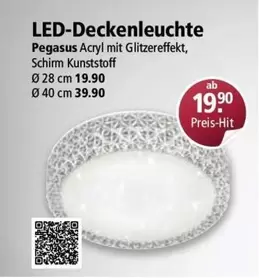LED-Deckenleuchte Pegasus Acryl mit Glitzereffekt