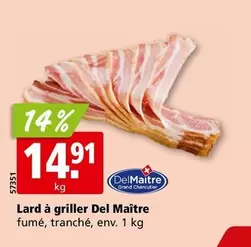 Lard à griller fumé, tranché