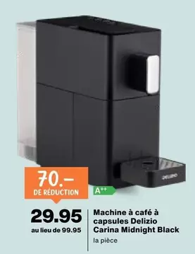 Machine à café capsules Delizio Carina Midnight Black