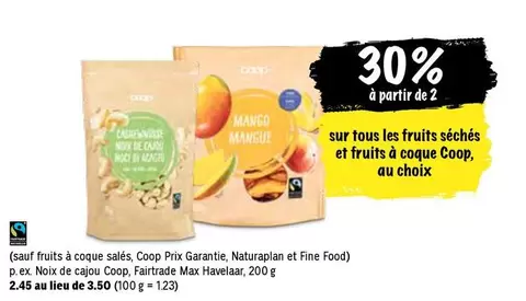 fruits séchés et fruits à coque