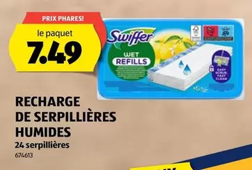 Swiffer - RECHARGE DE SERPILLIÈRES HUMIDES