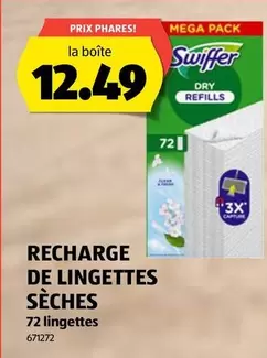 Swiffer - RECHARGE DE LINGETTES SÈCHES 72 lingettes