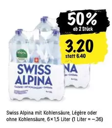Swiss Alpina mit Kohlensäure, Légère oder ohne Kohlensäure