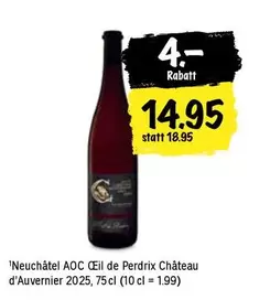 Neuchâtel AOC Œil de Perdrix Château d'Auvernier 2025