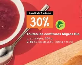 Toutes les confitures Migros Bio