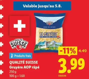Gruyère AOP râpé