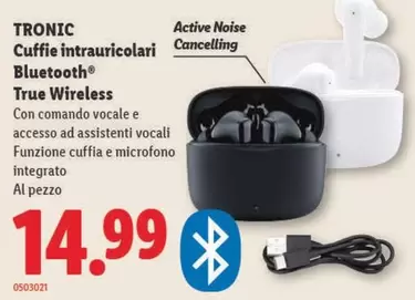 Cuffie intrauricolari Bluetooth True Wireless
