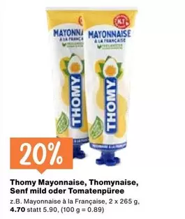 Mayonnaise, Thomymayonnaise, Senf mild oder Tomatenpüree