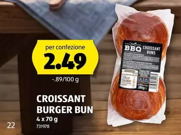 CROISSANT BURGER BUN 4 x 70 g