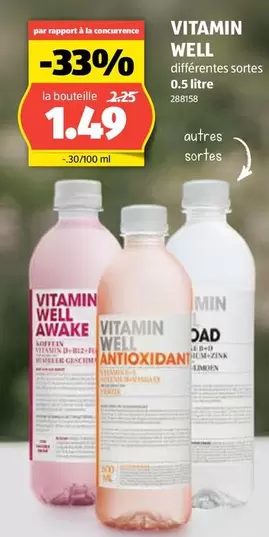 VITAMIN WELL différentes sortes 0.5 litre