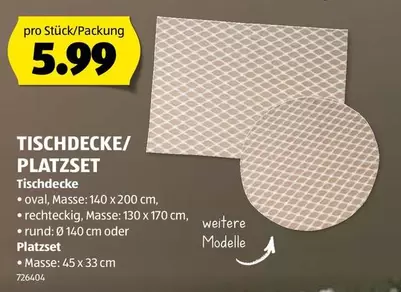 TISCHDECK/PLATZSET