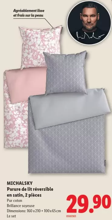 Parure de lit réversible en satin, 2 pièces