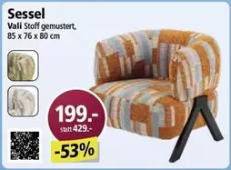 Sessel Vali Stoff gemustert