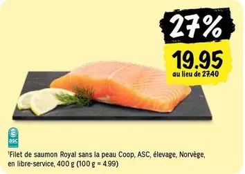 Royal - Filet de saumon  sans la peau