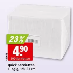 Quick Servietten 1-lagig, 33 cm